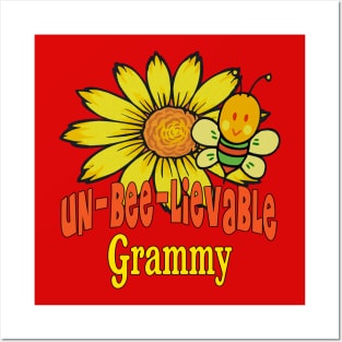 Unbelievable Grammy Sunflowers and Bees Posters and Art